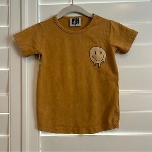 PH Play Smiley Face VW Bus T Shirt Mustard Yellow Tan Multi Size 2